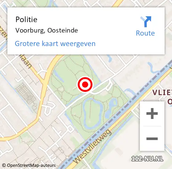 Locatie op kaart van de 112 melding: Politie Voorburg, Oosteinde op 23 april 2023 00:04