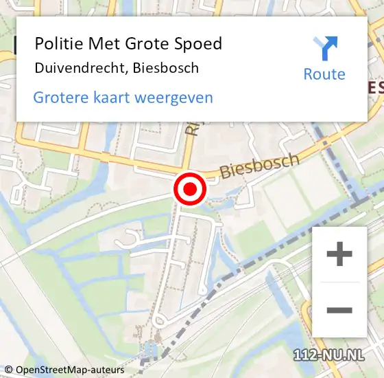 Locatie op kaart van de 112 melding: Politie Met Grote Spoed Naar Duivendrecht, Biesbosch op 23 april 2023 00:54