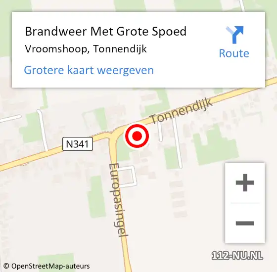 Locatie op kaart van de 112 melding: Brandweer Met Grote Spoed Naar Vroomshoop, Tonnendijk op 23 april 2023 01:26