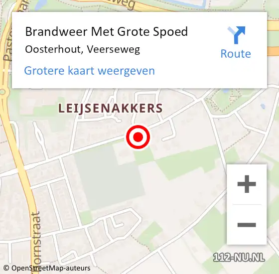 Locatie op kaart van de 112 melding: Brandweer Met Grote Spoed Naar Oosterhout, Veerseweg op 23 april 2023 01:50