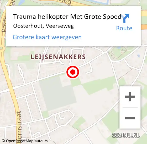 Locatie op kaart van de 112 melding: Trauma helikopter Met Grote Spoed Naar Oosterhout, Veerseweg op 23 april 2023 01:53