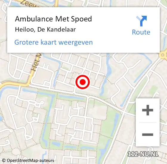 Locatie op kaart van de 112 melding: Ambulance Met Spoed Naar Heiloo, De Kandelaar op 23 april 2023 03:07