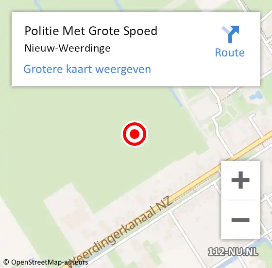 Locatie op kaart van de 112 melding: Politie Met Grote Spoed Naar Nieuw-Weerdinge op 23 april 2023 05:42