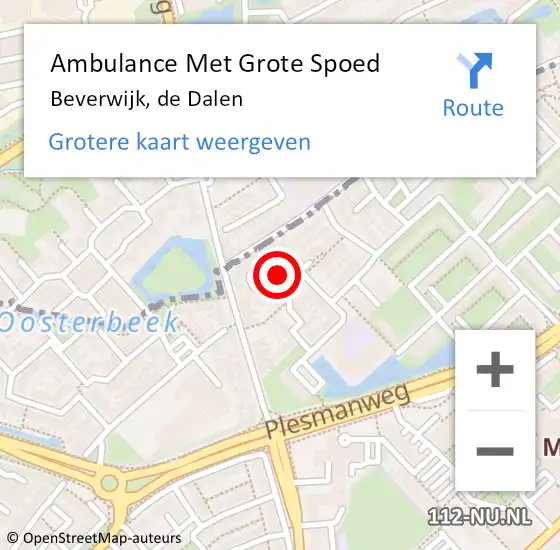 Locatie op kaart van de 112 melding: Ambulance Met Grote Spoed Naar Beverwijk, de Dalen op 23 april 2023 08:27