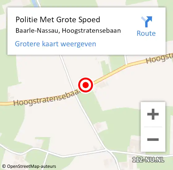 Locatie op kaart van de 112 melding: Politie Met Grote Spoed Naar Baarle-Nassau, Hoogstratensebaan op 23 april 2023 08:34
