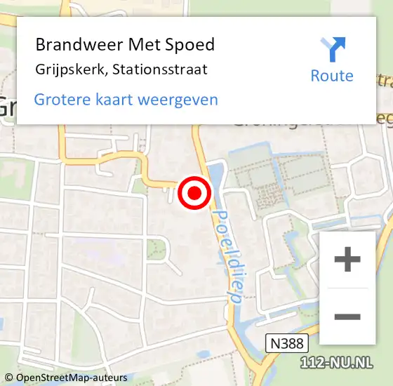 Locatie op kaart van de 112 melding: Brandweer Met Spoed Naar Grijpskerk, Stationsstraat op 23 april 2023 09:01