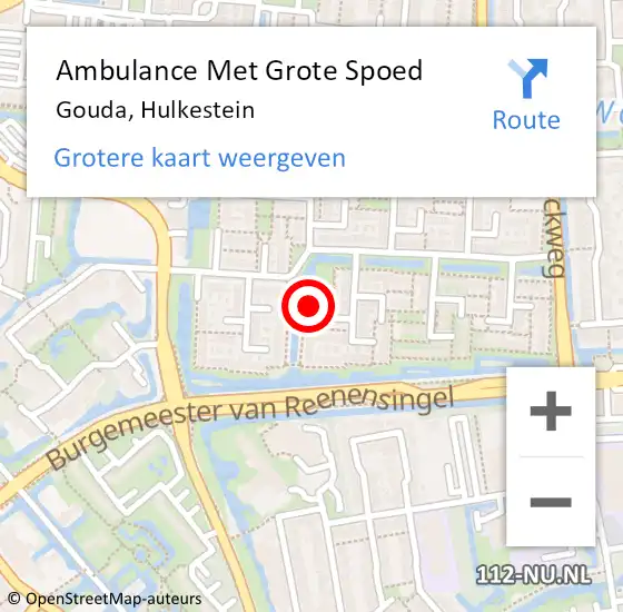 Locatie op kaart van de 112 melding: Ambulance Met Grote Spoed Naar Gouda, Hulkestein op 23 april 2023 09:06