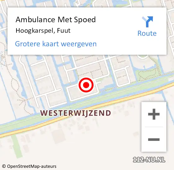 Locatie op kaart van de 112 melding: Ambulance Met Spoed Naar Hoogkarspel, Fuut op 23 april 2023 09:52