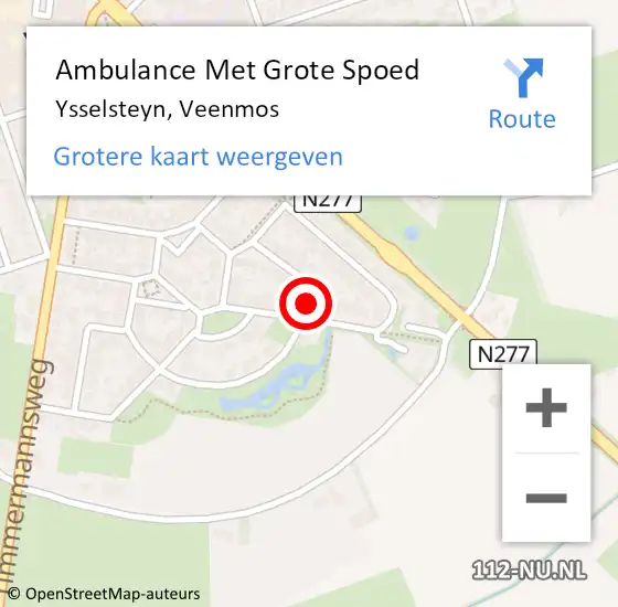 Locatie op kaart van de 112 melding: Ambulance Met Grote Spoed Naar Ysselsteyn, Veenmos op 12 oktober 2013 11:58