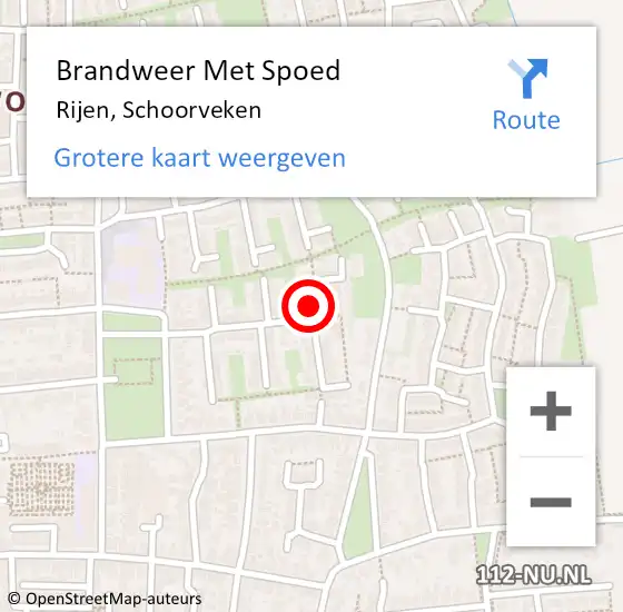 Locatie op kaart van de 112 melding: Brandweer Met Spoed Naar Rijen, Schoorveken op 23 april 2023 10:49