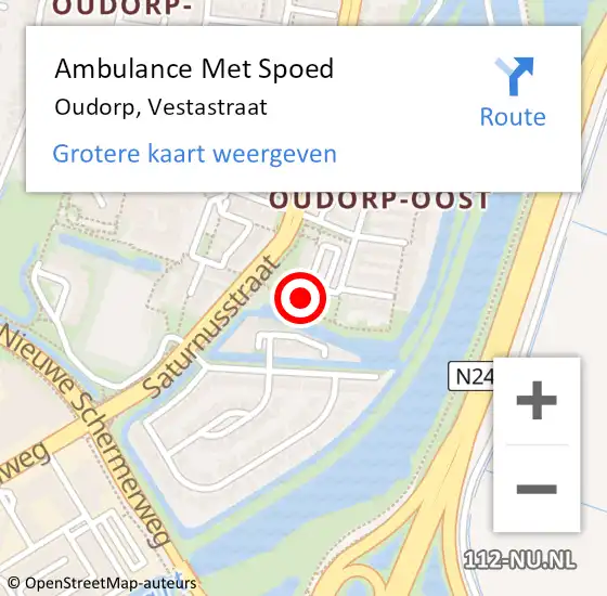 Locatie op kaart van de 112 melding: Ambulance Met Spoed Naar Oudorp, Vestastraat op 23 april 2023 10:52