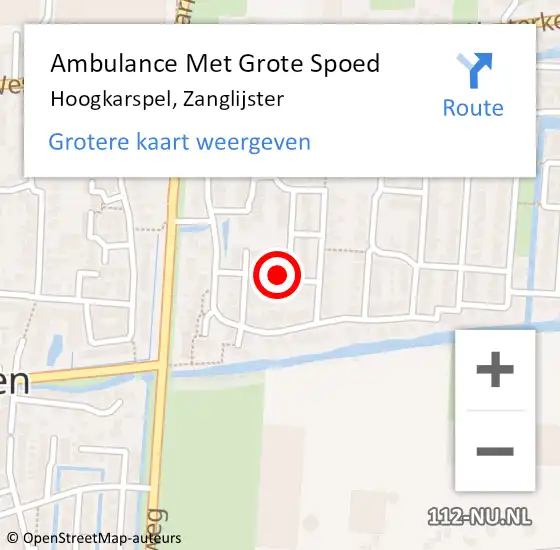Locatie op kaart van de 112 melding: Ambulance Met Grote Spoed Naar Hoogkarspel, Zanglijster op 23 april 2023 10:56