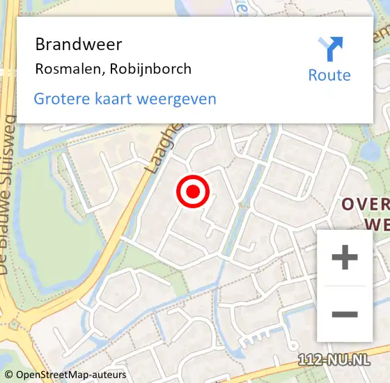 Locatie op kaart van de 112 melding: Brandweer Rosmalen, Robijnborch op 12 oktober 2013 11:58