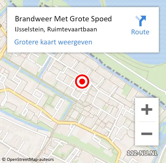 Locatie op kaart van de 112 melding: Brandweer Met Grote Spoed Naar IJsselstein, Ruimtevaartbaan op 23 april 2023 11:49