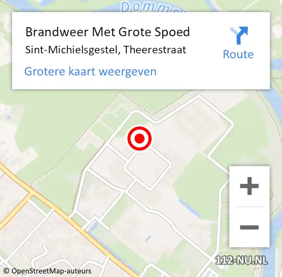 Locatie op kaart van de 112 melding: Brandweer Met Grote Spoed Naar Sint-Michielsgestel, Theerestraat op 23 april 2023 11:52