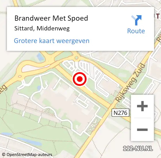 Locatie op kaart van de 112 melding: Brandweer Met Spoed Naar Sittard, Middenweg op 23 april 2023 12:07