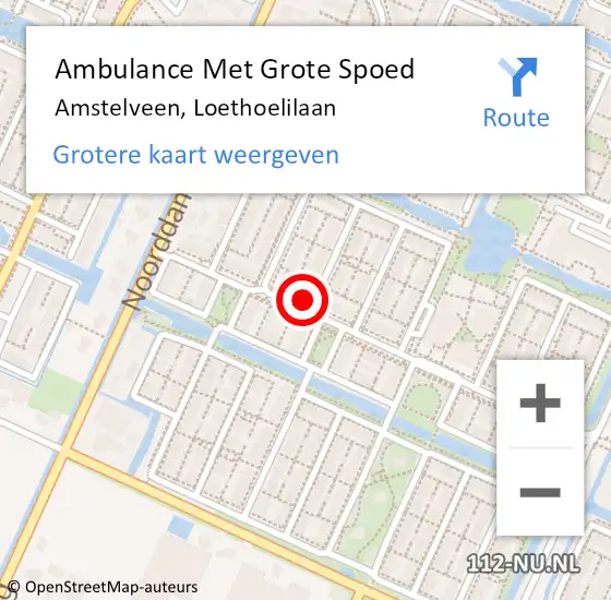 Locatie op kaart van de 112 melding: Ambulance Met Grote Spoed Naar Amstelveen, Loethoelilaan op 23 april 2023 12:11