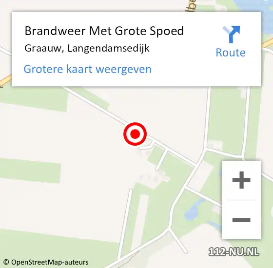 Locatie op kaart van de 112 melding: Brandweer Met Grote Spoed Naar Graauw, Langendamsedijk op 23 april 2023 12:37