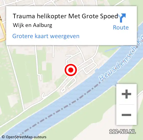 Locatie op kaart van de 112 melding: Trauma helikopter Met Grote Spoed Naar Wijk en Aalburg op 23 april 2023 12:54