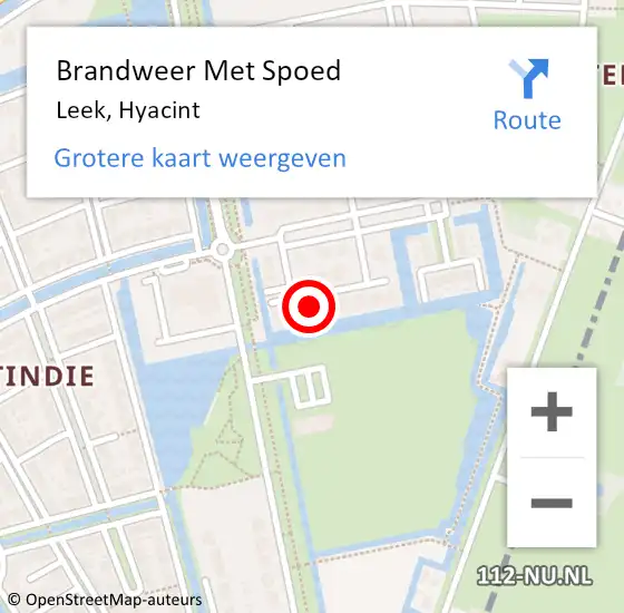 Locatie op kaart van de 112 melding: Brandweer Met Spoed Naar Leek, Hyacint op 23 april 2023 13:46