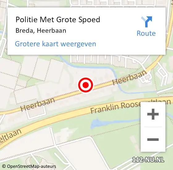 Locatie op kaart van de 112 melding: Politie Met Grote Spoed Naar Breda, Heerbaan op 23 april 2023 14:04