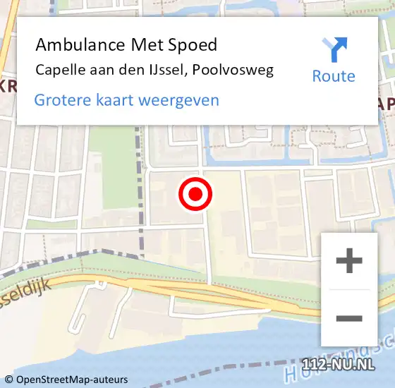 Locatie op kaart van de 112 melding: Ambulance Met Spoed Naar Capelle aan den IJssel, Poolvosweg op 23 april 2023 14:25