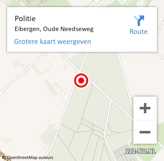 Locatie op kaart van de 112 melding: Politie Eibergen, Oude Needseweg op 23 april 2023 14:50