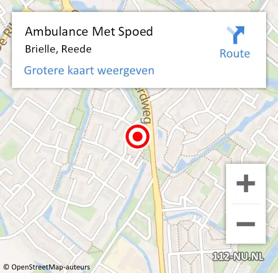 Locatie op kaart van de 112 melding: Ambulance Met Spoed Naar Brielle, Reede op 23 april 2023 15:28