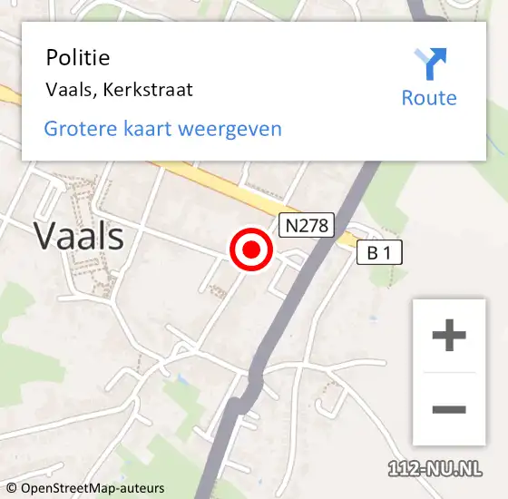 Locatie op kaart van de 112 melding: Politie Vaals, Kerkstraat op 23 april 2023 15:59