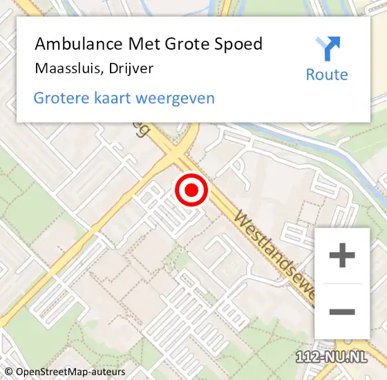Locatie op kaart van de 112 melding: Ambulance Met Grote Spoed Naar Maassluis, Drijver op 23 april 2023 16:12