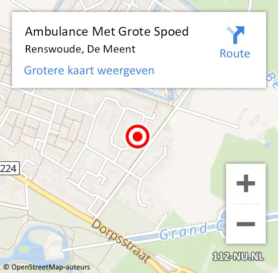 Locatie op kaart van de 112 melding: Ambulance Met Grote Spoed Naar Renswoude, De Meent op 23 augustus 2014 07:36