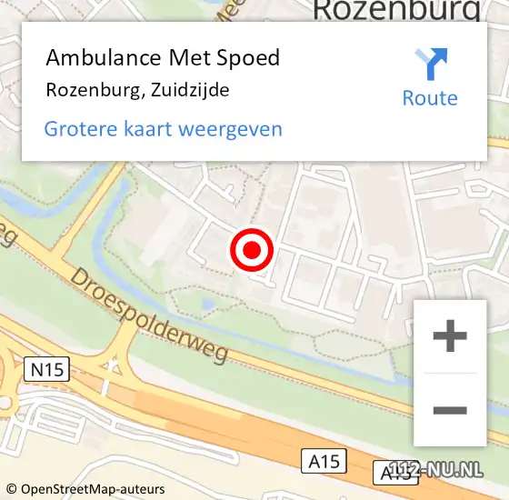 Locatie op kaart van de 112 melding: Ambulance Met Spoed Naar Rozenburg, Zuidzijde op 23 april 2023 16:47