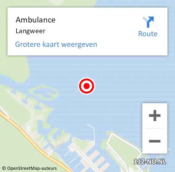 Locatie op kaart van de 112 melding: Ambulance Langweer op 23 april 2023 17:27