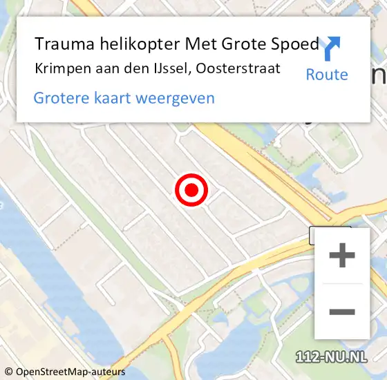 Locatie op kaart van de 112 melding: Trauma helikopter Met Grote Spoed Naar Krimpen aan den IJssel, Oosterstraat op 23 april 2023 17:33