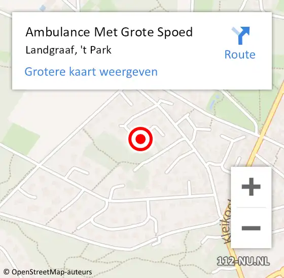 Locatie op kaart van de 112 melding: Ambulance Met Grote Spoed Naar Landgraaf, 't Park op 23 augustus 2014 07:53