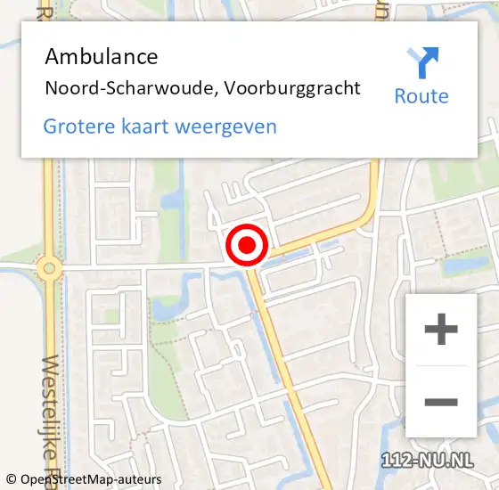 Locatie op kaart van de 112 melding: Ambulance Noord-Scharwoude, Voorburggracht op 23 april 2023 18:01