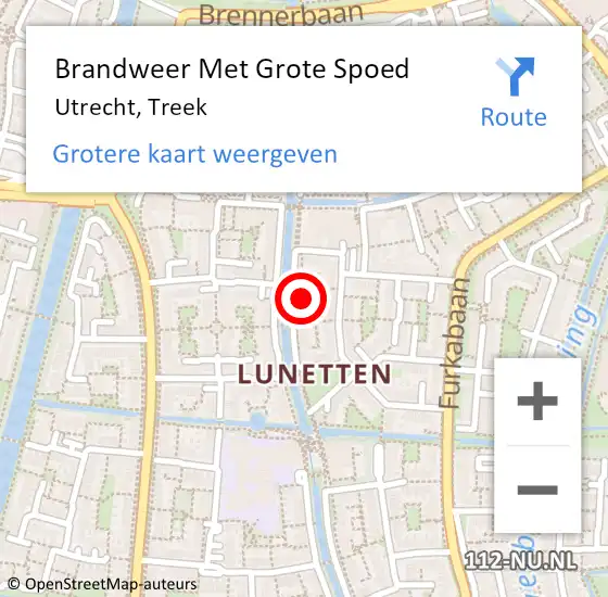 Locatie op kaart van de 112 melding: Brandweer Met Grote Spoed Naar Utrecht, Treek op 23 april 2023 18:17