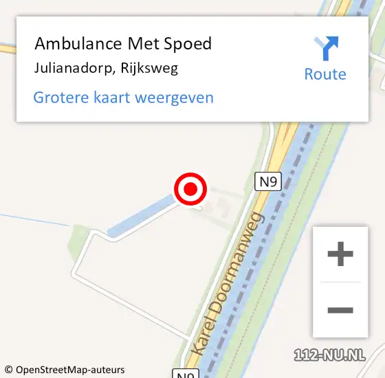 Locatie op kaart van de 112 melding: Ambulance Met Spoed Naar Julianadorp, Rijksweg op 23 april 2023 18:36