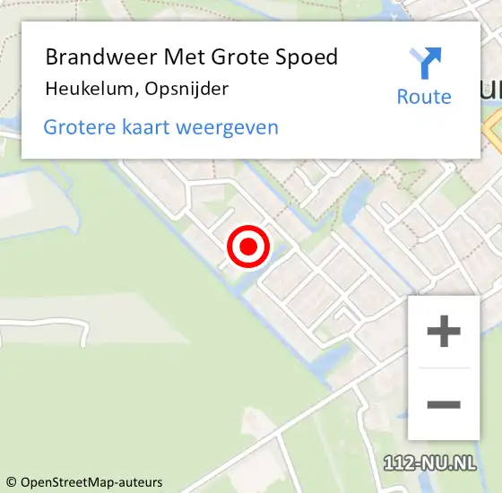 Locatie op kaart van de 112 melding: Brandweer Met Grote Spoed Naar Heukelum, Opsnijder op 23 april 2023 21:18