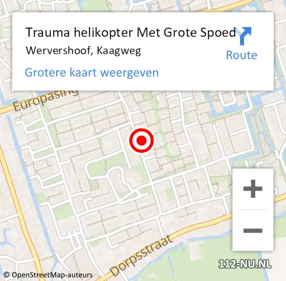 Locatie op kaart van de 112 melding: Trauma helikopter Met Grote Spoed Naar Wervershoof, Kaagweg op 23 april 2023 21:56