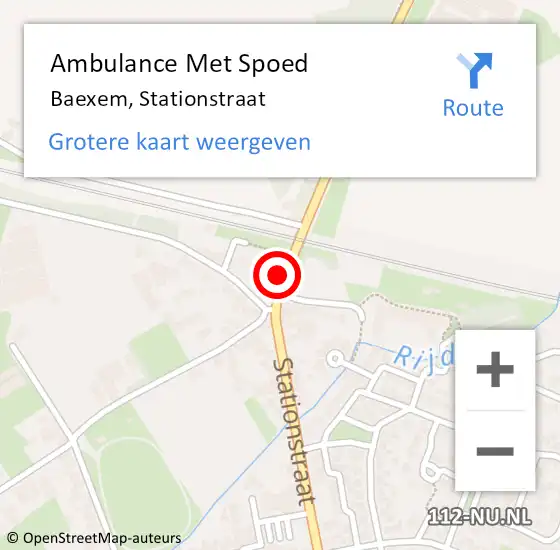 Locatie op kaart van de 112 melding: Ambulance Met Spoed Naar Baexem, Stationstraat op 23 april 2023 22:05