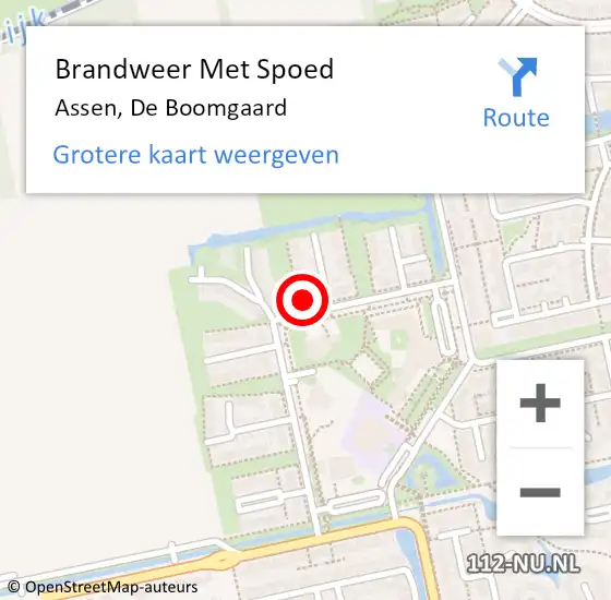 Locatie op kaart van de 112 melding: Brandweer Met Spoed Naar Assen, De Boomgaard op 24 april 2023 01:35