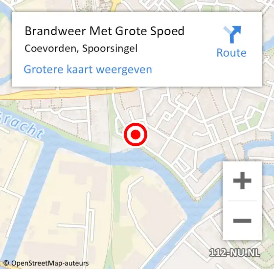 Locatie op kaart van de 112 melding: Brandweer Met Grote Spoed Naar Coevorden, Spoorsingel op 24 april 2023 02:10