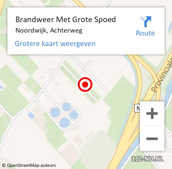 Locatie op kaart van de 112 melding: Brandweer Met Grote Spoed Naar Noordwijk, Achterweg op 24 april 2023 06:22