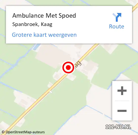 Locatie op kaart van de 112 melding: Ambulance Met Spoed Naar Spanbroek, Kaag op 24 april 2023 11:59