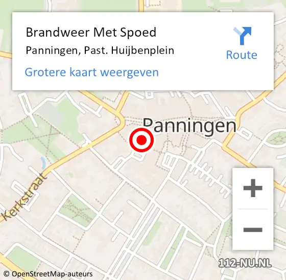 Locatie op kaart van de 112 melding: Brandweer Met Spoed Naar Panningen, Past. Huijbenplein op 24 april 2023 12:23