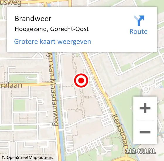 Locatie op kaart van de 112 melding: Brandweer Hoogezand, Gorecht-Oost op 24 april 2023 13:30