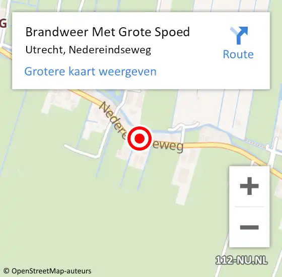 Locatie op kaart van de 112 melding: Brandweer Met Grote Spoed Naar Utrecht, Nedereindseweg op 24 april 2023 14:03