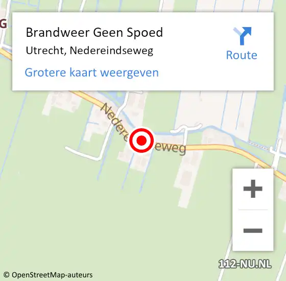 Locatie op kaart van de 112 melding: Brandweer Geen Spoed Naar Utrecht, Nedereindseweg op 24 april 2023 14:05