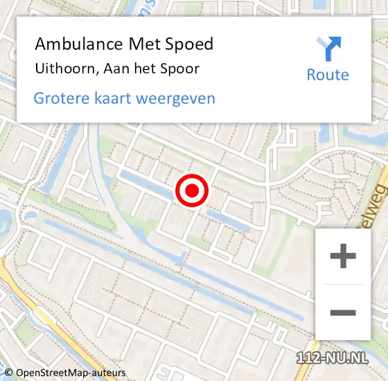 Locatie op kaart van de 112 melding: Ambulance Met Spoed Naar Uithoorn, Aan het Spoor op 24 april 2023 14:17